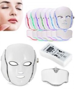 LED Photon Therapy Mask and Neck with 7 Color Light Treatment | Face Beauty Skin Care Phototherapy Mask.
